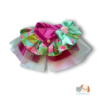 Cuellito para Perro y Gato  Pink Soiré con Olanes, Tul y Concha Tornasol | Flamingos y Palmeras D’Patitas Luxury Pet Fashion